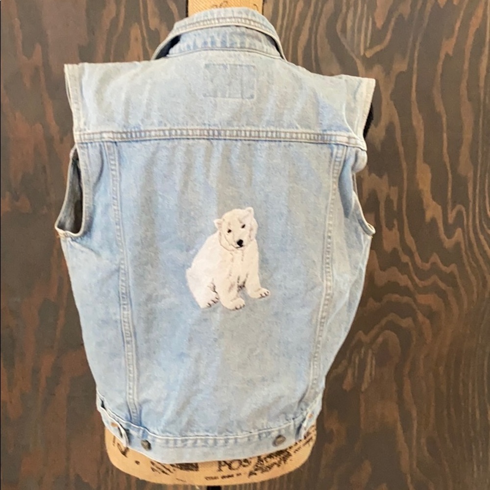 COPY - Vintage PS Gitano denim vest embroidered polarbear